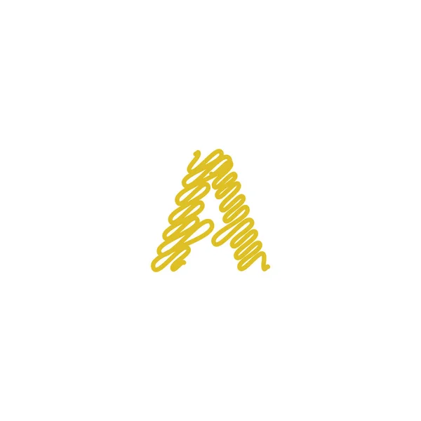 Anfangsbuchstabe Ein Kritzelndes Gold Logo — Stockvektor