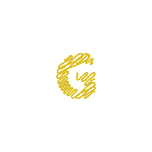 Anfangsbuchstabe Kritzeln Gold Logo — Stockvektor