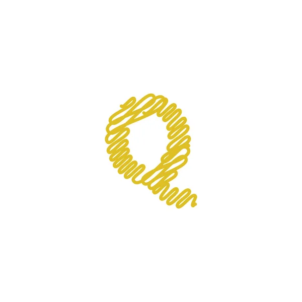 Initial Letter Scribble Gold Logo — Stock Vector