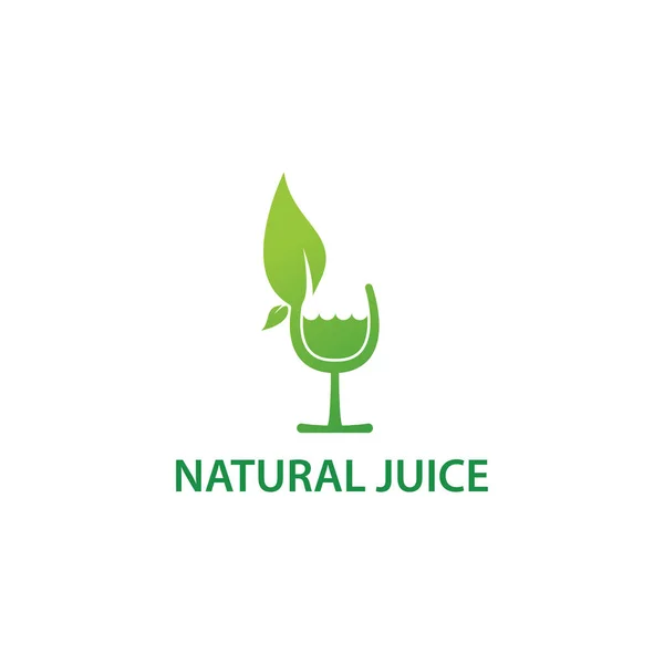 Jugo Natural Bebida Saludable Plantilla Logotipo Vectorial — Vector de stock