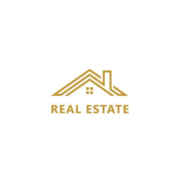Logo Real Estate Gold — Archivo Imágenes Vectoriales