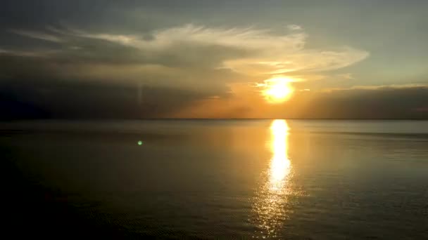 Під Час Заходу Сонця Відображення Воді Резервуар Води Tungabhadra Поблизу — стокове відео