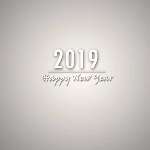 Happy New Year 2019 Printed Lite White Letters Gray Background — Stock Photo, Image