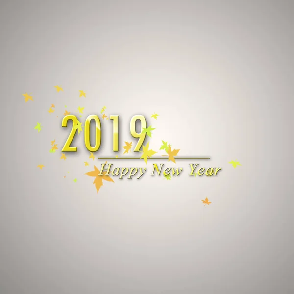 Feliz Ano Novo 2019 Impresso Letras Ouro Sobre Fundo Cinza — Fotografia de Stock