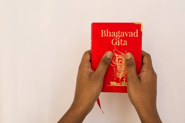 Maski Karnataka Índia Dezembro 2018 Santo Bhagavad Gita Com Fundo — Fotografia de Stock