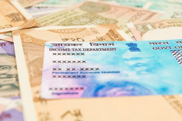 Karta zbliżenie Pan z indyjskiej waluty. — Zdjęcie stockowe