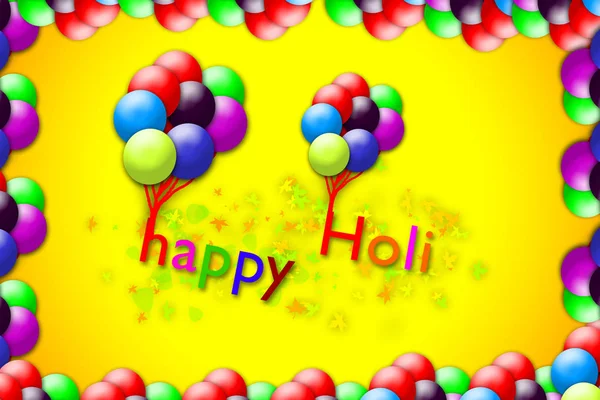 Happy Holi pozdrowienie tła koncepcja na kolorowe tło. — Zdjęcie stockowe