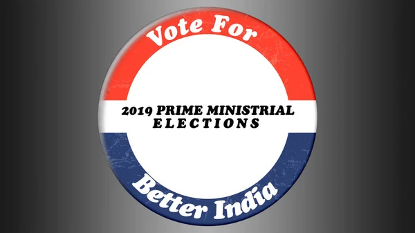 Begreppet omröstning för bättre Indien i knappen badge för 2019 indiska allmänna val — Stockfoto
