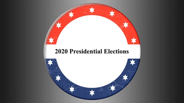 Illustration banner med rund form amerikanska flaggan. 2020 presidentval i USA. — Stockfoto