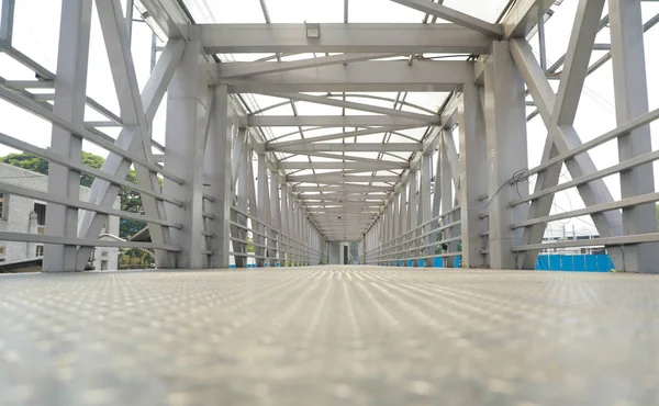 Low view angle Steel flyover passage way or bridge at Bengaluru, India