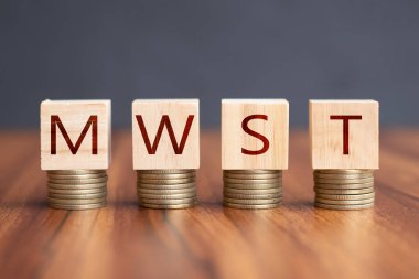 MWST veya Alman Katma Değer Vergisi - Mehrwertsteuer 'in vergi oranlarını gösteren konsept