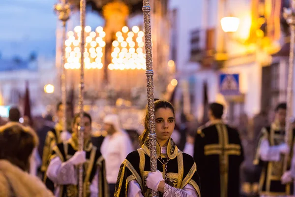 Marchena Sevilla Spanyolország 2018 Március Felvonulás Nagyhét Semana Santa Marchena — Stock Fotó