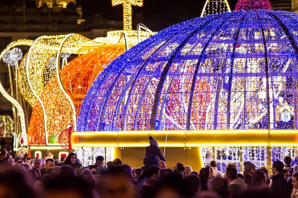 Seville Espagne Décembre 2018 Éclairage Noël Dans Les Rues Séville — Photo