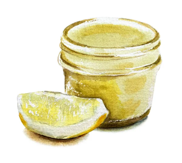 Una botella de aceite de oliva está sobre la mesa sobre un fondo blanco. Imagen aislada. Cerca de la botella hay dos aceitunas. Formato vertical. Ilustración pintada por acuarela —  Fotos de Stock