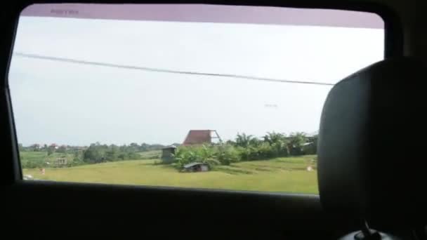 Utsikt Från Fönstret Bil Bali — Stockvideo