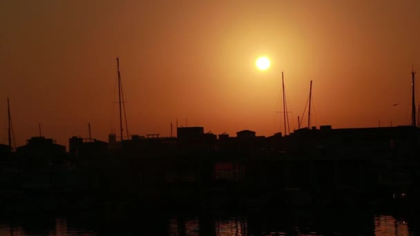 Sunset Boat Berth — Stock Video