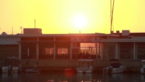 Pôr Sol Perto Cais Barco — Vídeo de Stock