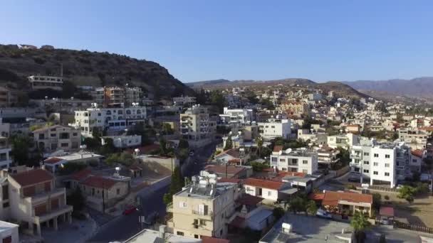 Luchtfoto Huizen Bergen Cyprus — Stockvideo