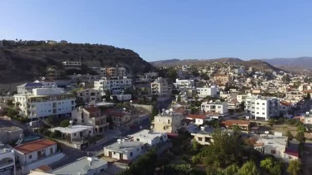 Vue Aérienne Maisons Sur Les Montagnes Chypre — Video