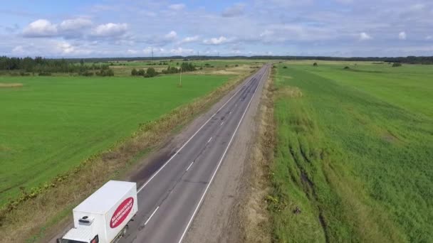 Vue Aérienne Voitures Circulant Sur Route — Video