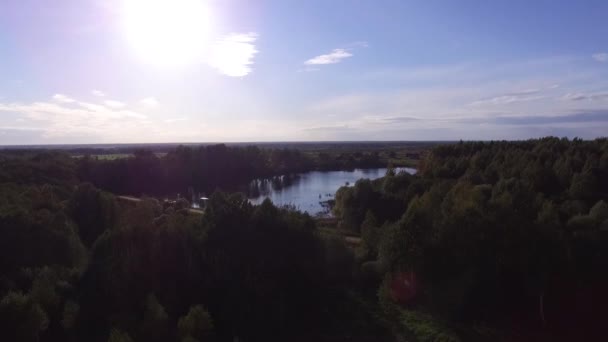 Havadan Görünümü Göl Günbatımı — Stok video