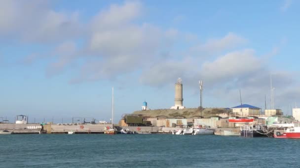 Stary Dworzec Morski Sea Tower Strażnicy Stara Latarnia Morska Stacji — Wideo stockowe