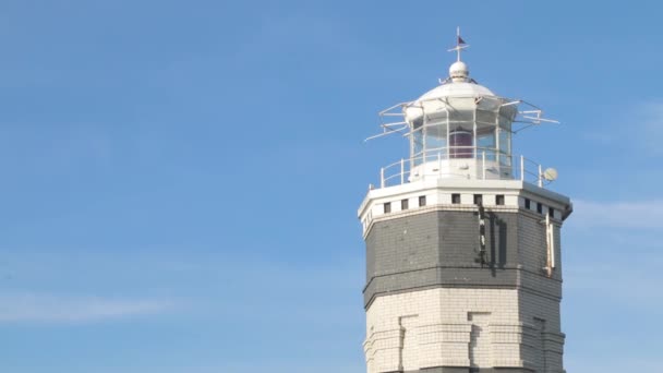 Vieux Phare Sur Station Sea Tower Watchtower Ancienne Station Maritime — Video