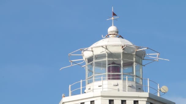 Farol Velho Estação Torre Mar Torre Vigia Estação Marítima Velha — Vídeo de Stock