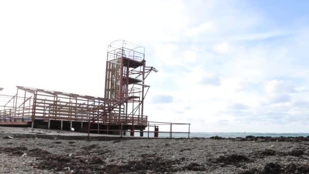 Estación Vieja Torre Del Mar Watchtower Antigua Estación Marina — Vídeo de stock
