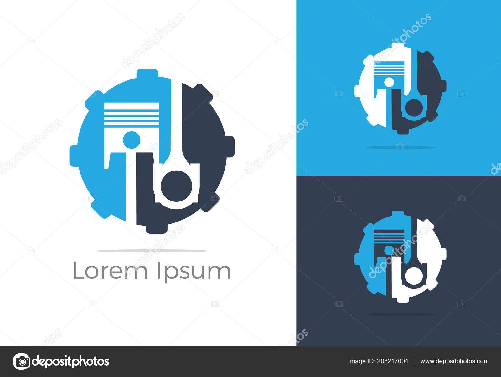 Automobile Car Repairing Service Logo Design Wrench Gear Icon