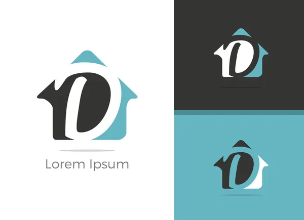 Дизайн Логотипа Буквы Недвижимости Буква Иконке Домашнего Вектора — стоковый вектор