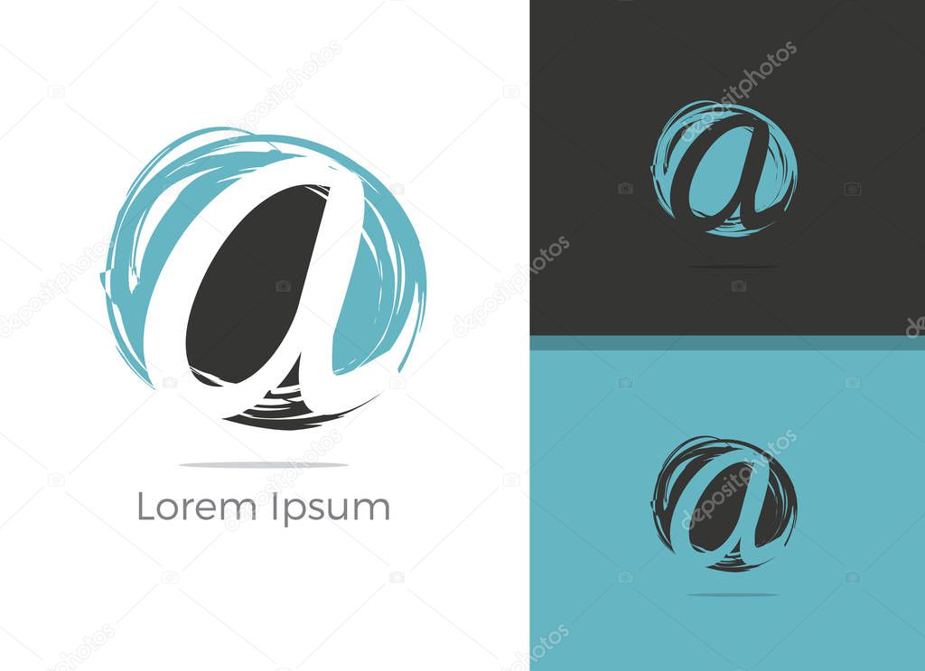 Spa and Salon massage center A letter logo design, letter A in zen vector icon.