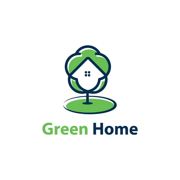 Koncepcja Domu Ekologicznego Zielony Dom Wektor Ikona Nieruchomości Projektowanie Logo — Wektor stockowy