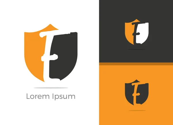 Diseño Del Logotipo Letra Seguridad Protección Letra Protección Icono Del — Vector de stock