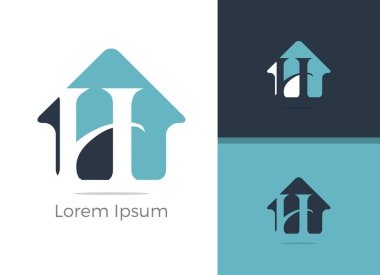 Emlak H harfi logo tasarım, ev vektör simgesinde s harfi.