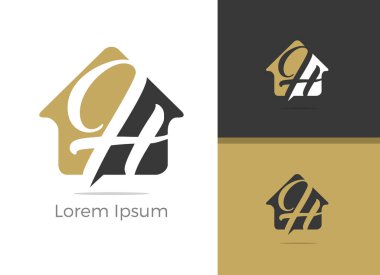 Emlak H harfi logo tasarım, ev vektör simgesinde s harfi.