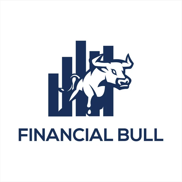 Logotipo Cor Azul Touro Financeiro — Vetor de Stock