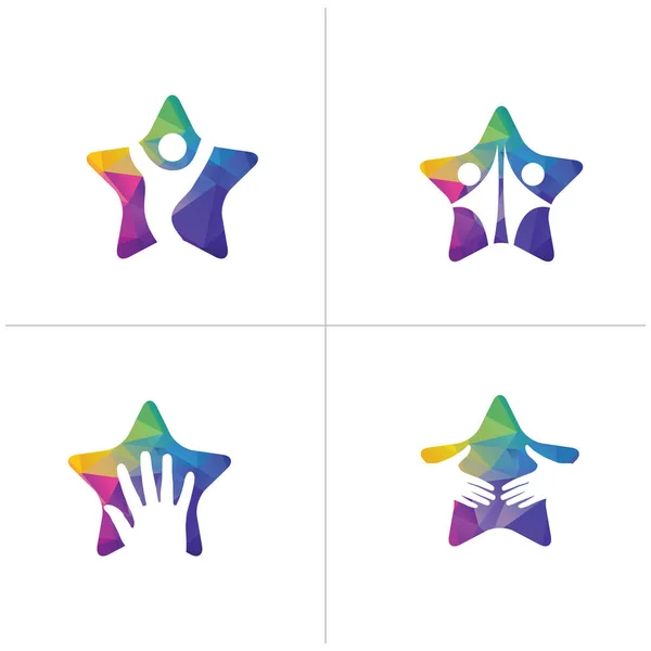 五颜六色的星矢量标志设计 自由插图 — 图库矢量图片
