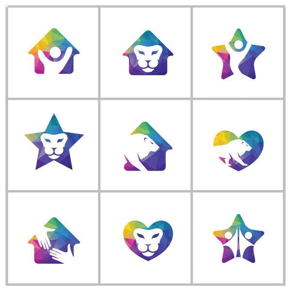 五颜六色的矢量标志设计 慈善插图 — 图库矢量图片
