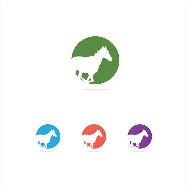 colorful illustration, animal, horse, wildlife, love, care vector logo design