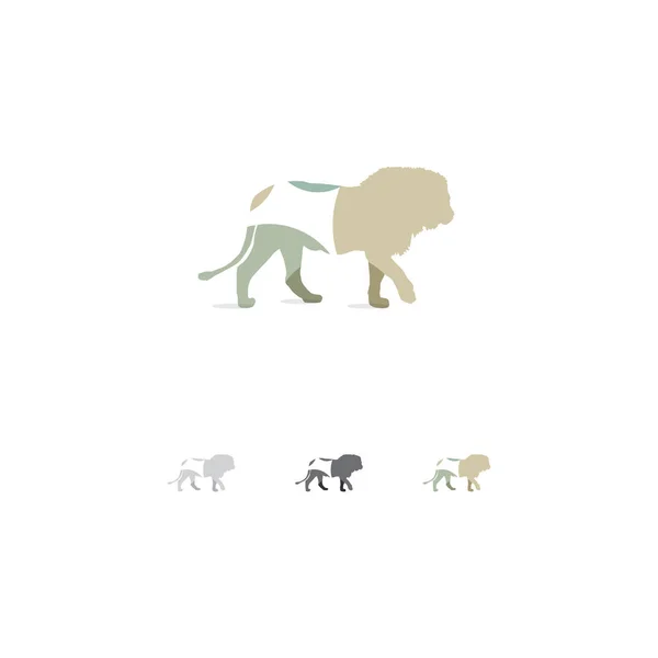 Lion Logo Design Tiger Vector Icon Animal Illustration — Stock Vector