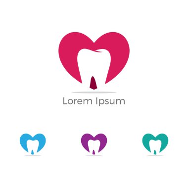 Diş logosu, Evde bakım diş hizmeti vektör, diş hekimi simgesi.