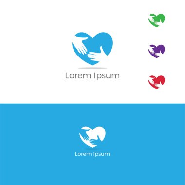  Kalp vektör iki el, Handshake kalp logosu, başarılı ortaklık vektör tasarımı