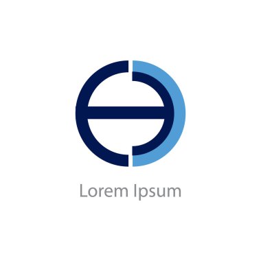 Eo, Ee harf logosu, E ve O harfleri logo alfabe tasarımı.