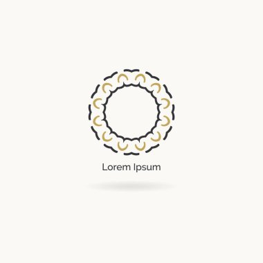 Mandala vektör logo tasarımı. Yuvarlak dekoratif ve geometrik amblem. dekoratif dantel çiçek illüstrasyon. Yuvarlak lüks çerçeve.