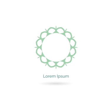 Mandala vektör logo tasarımı. Yuvarlak dekoratif ve geometrik amblem. dekoratif dantel çiçek illüstrasyon. Yuvarlak lüks çerçeve.