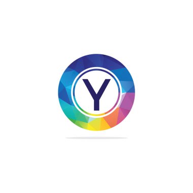 Altıgen de Y Harfi renkli logosu. Çokgen harf Liyag