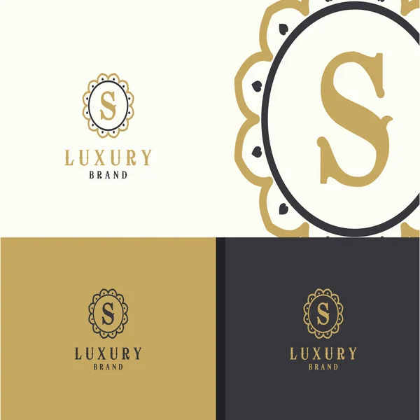 Luksusowe Litery Monogram Wektor Projekt Logo Mandali Ilustracji Ozdobnych Ikona — Wektor stockowy