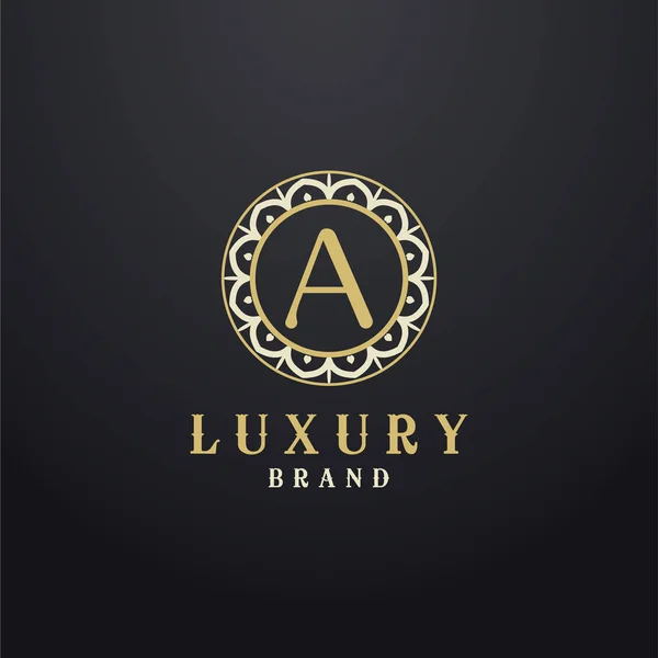 Luxe Brief Een Monogram Vector Logo Ontwerp Mandala Sier Logo — Stockvector