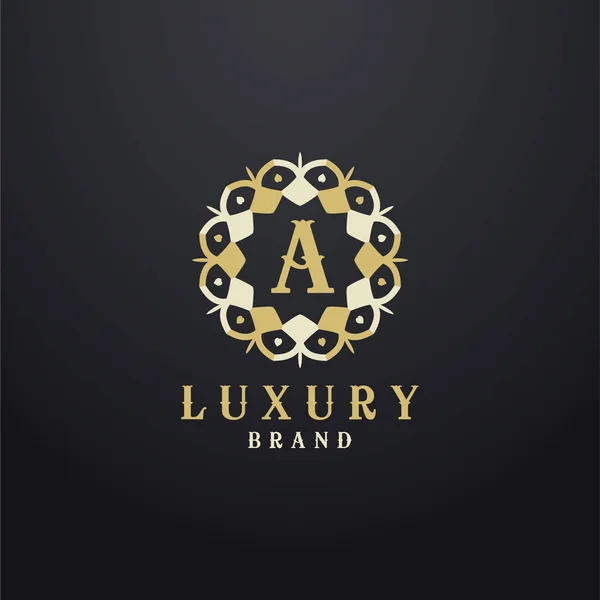 Carta Luxo Design Logotipo Vetorial Monograma Mandala Logotipo Ornamental —  Vetores de Stock